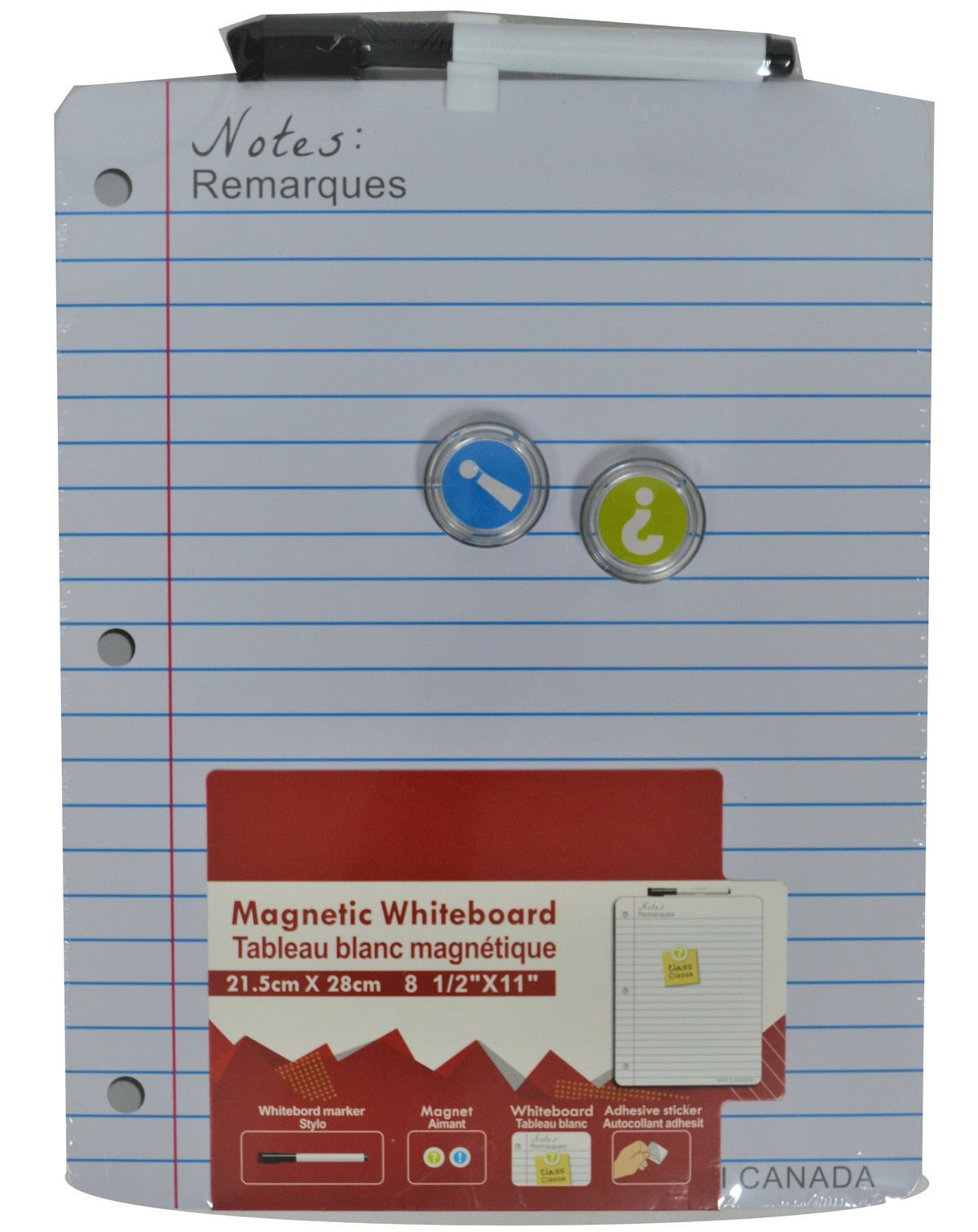 Magnetic Whiteboard 8.5x11 Inch With Marker And Magnets