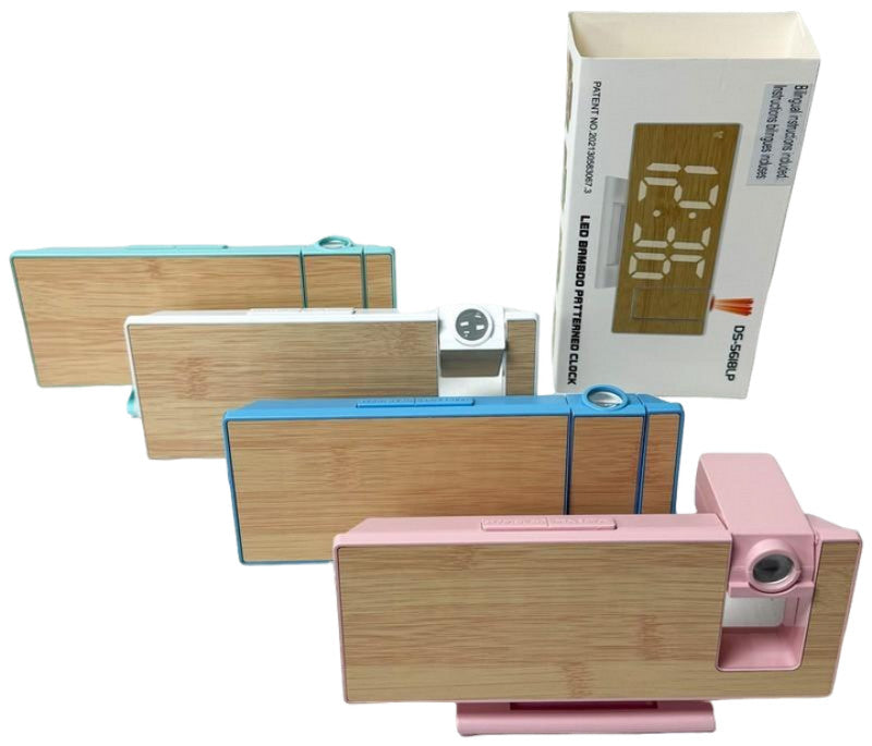 Multi-function Led Bamboo Patterned Clock