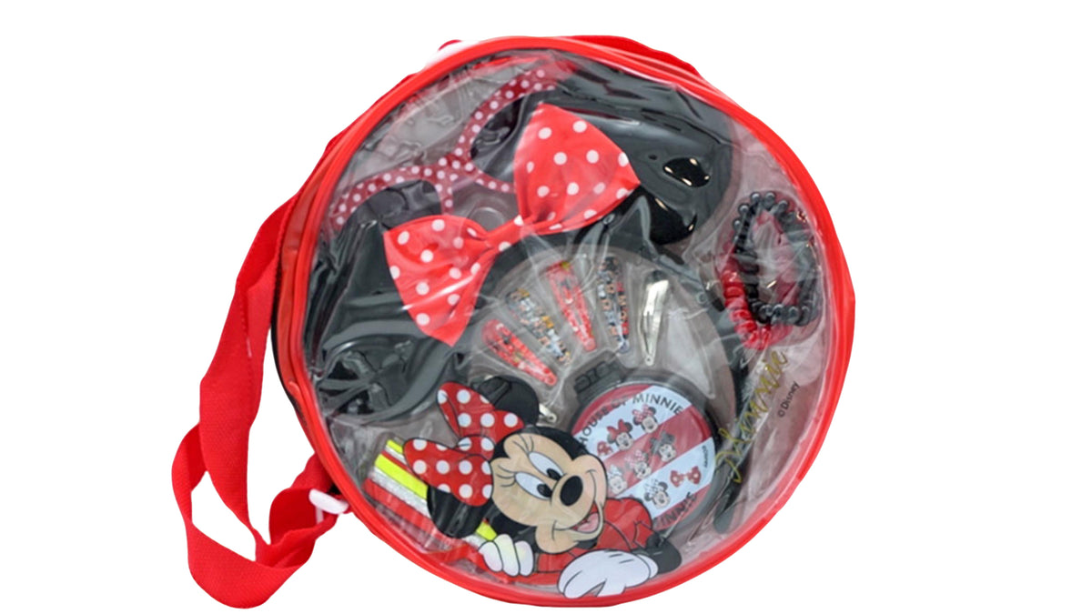 Ensemble d'accessoires pour cheveux Minnie Mouse avec lunettes de soleil dans un sac rond