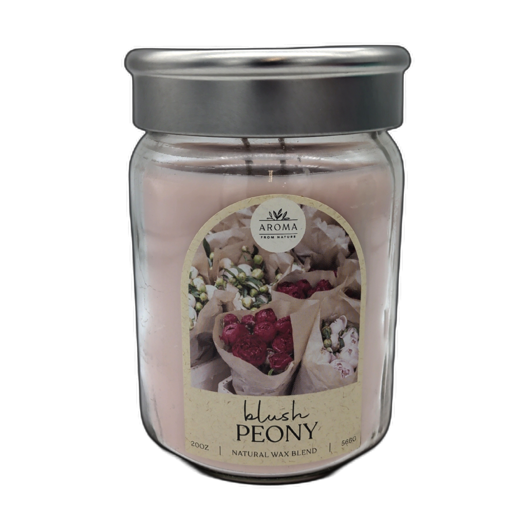 Jar Candle 20oz. Blush Peony Natural Wax Blend Aroma From Nature