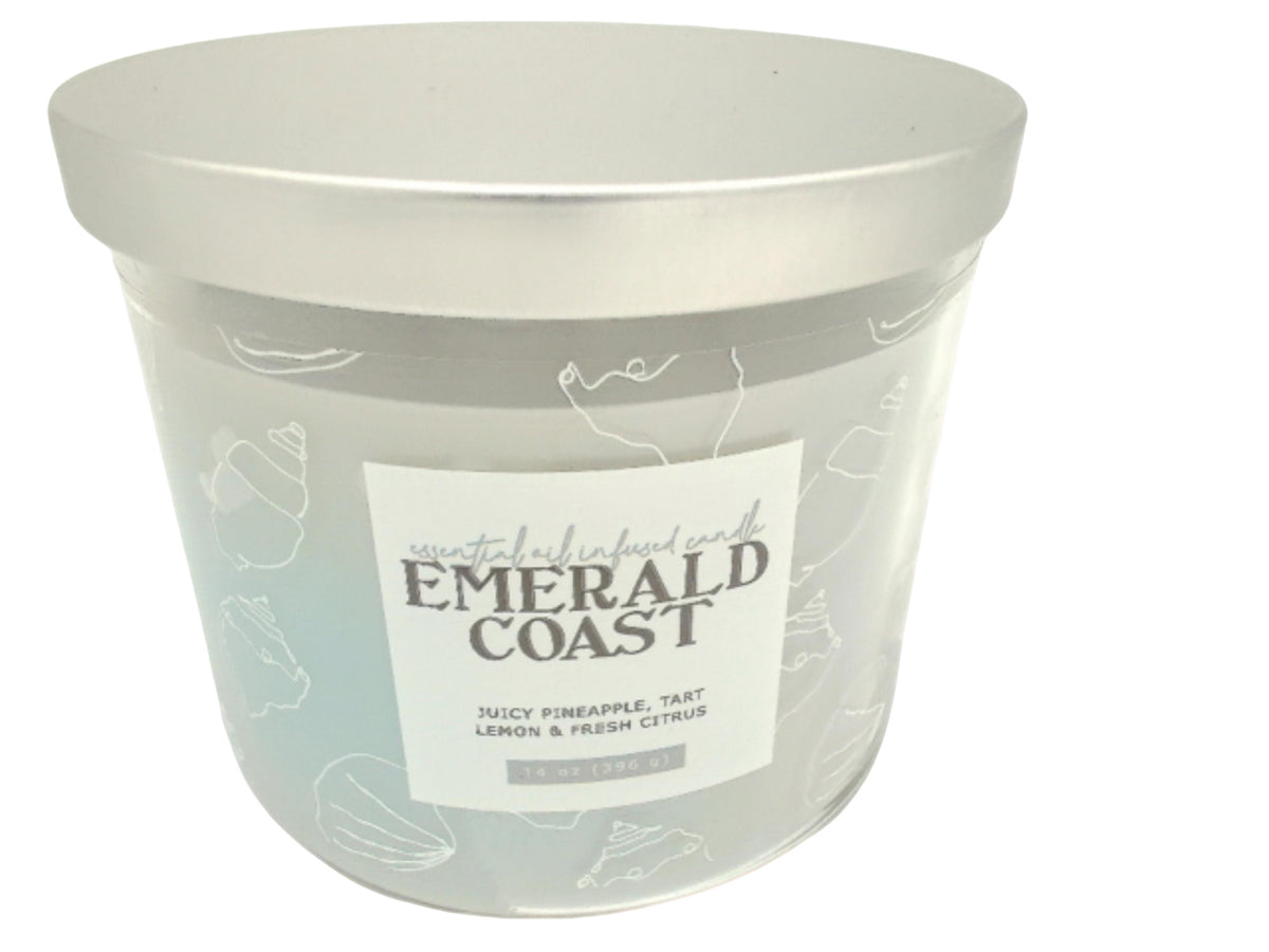 Bougie en pot 14oz. Côte d'Émeraude