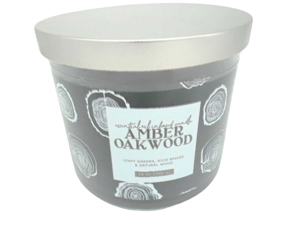Jar Candle 14oz. Amber Oakwood
