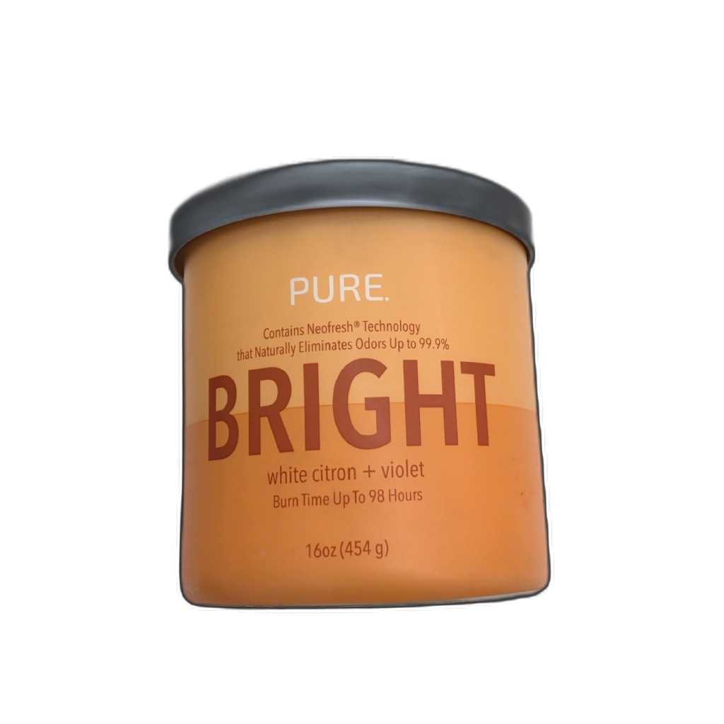 Bougie en pot 453 g. Citron Blanc Brillant + Violet Pur