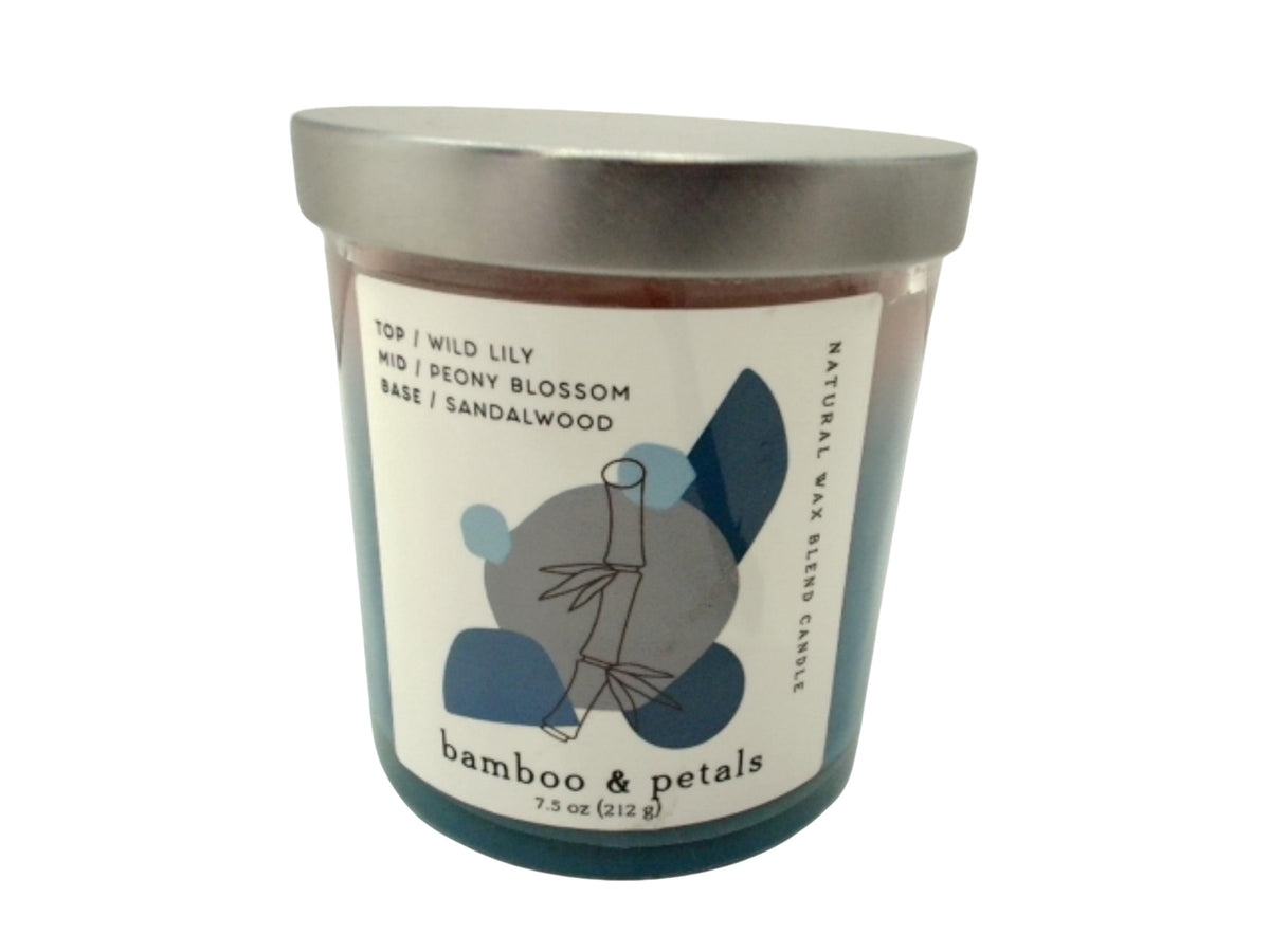 Bougie en pot 212 g. Bambou et pétales