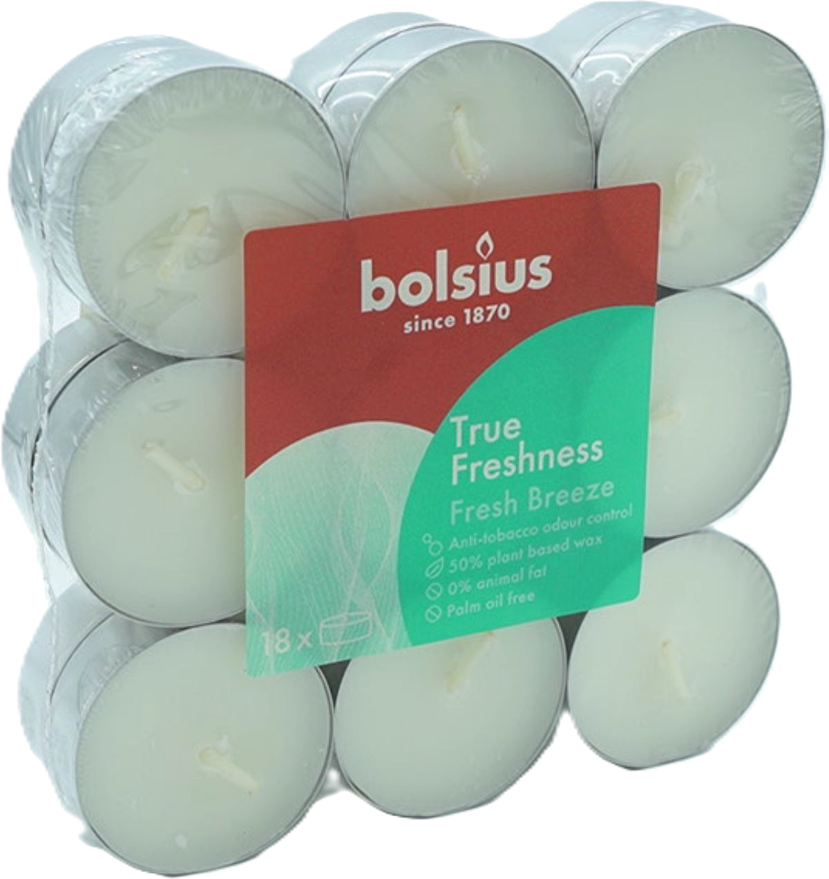 Tealight Candles 18pk. Fresh Breeze True Scents Bolsius