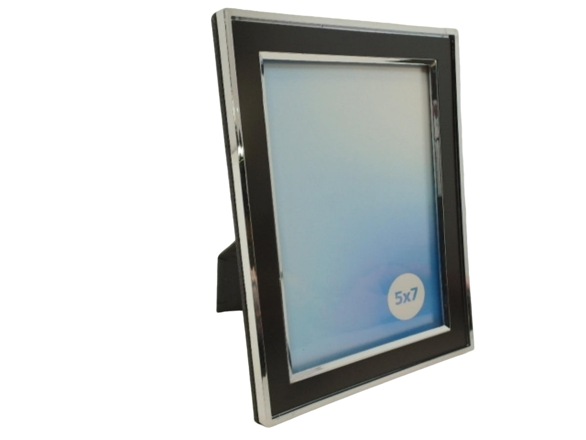Picture Frame 5" x 7" Two Tone Black & Silver