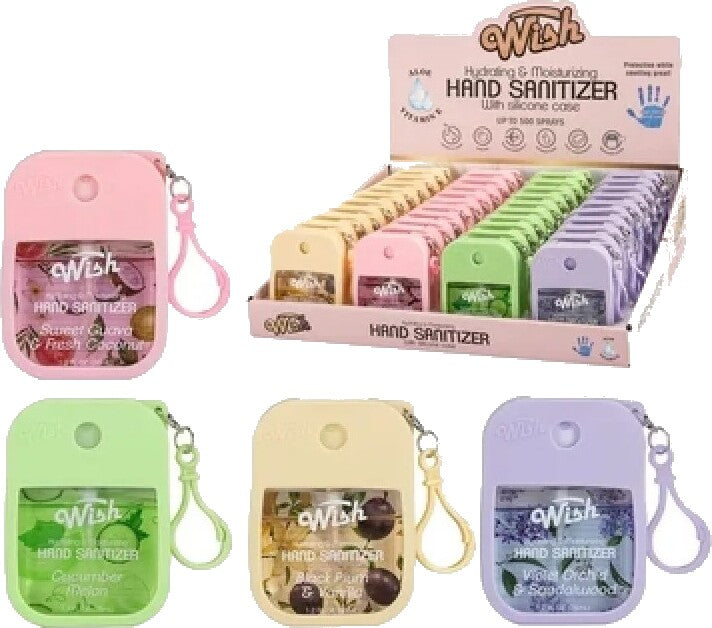 Vaporisateur désinfectant pour les mains 35ml parfums assortis avec clip Wish