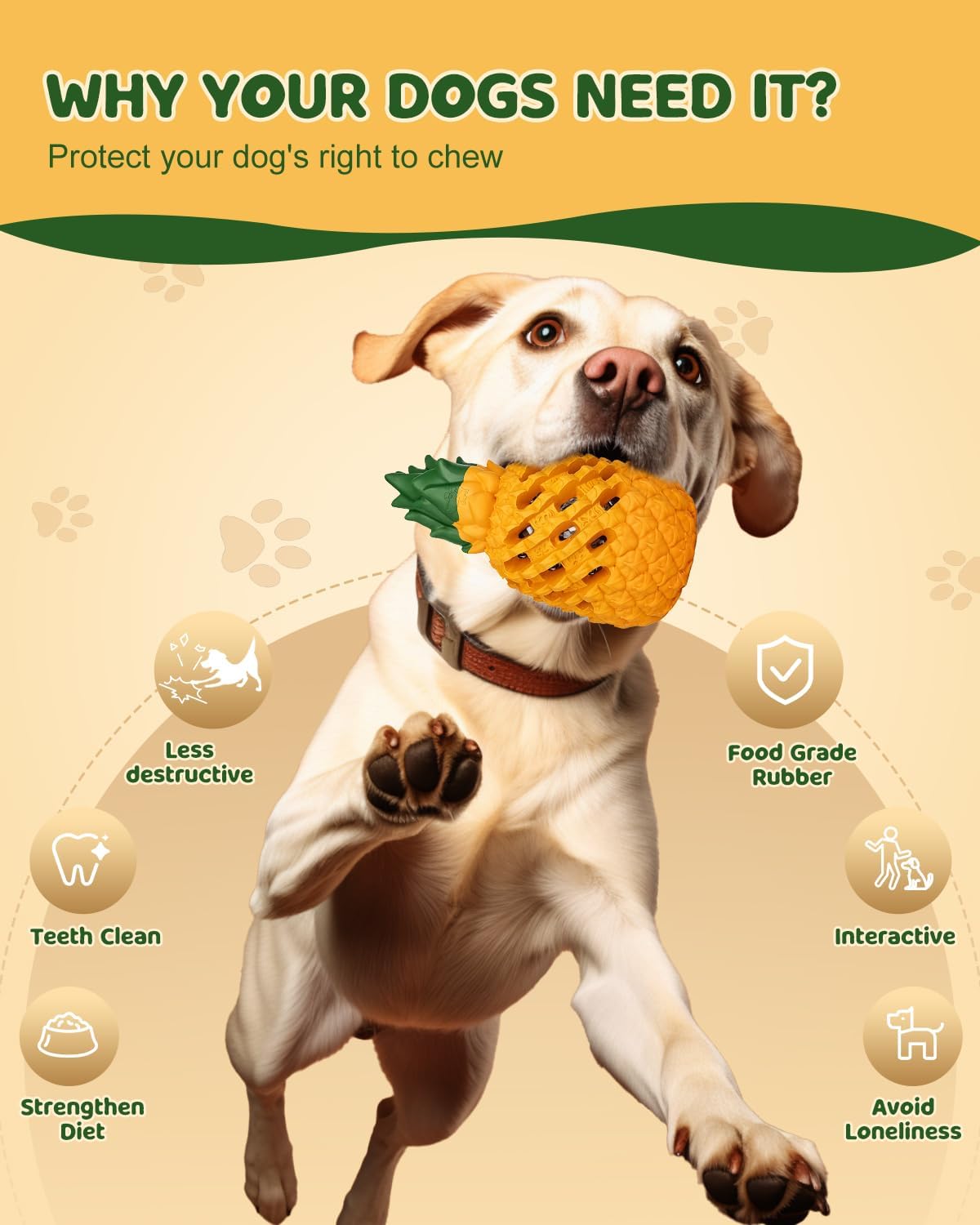 Pineapple Shape Dog Toy For Large Dogs - Additional View