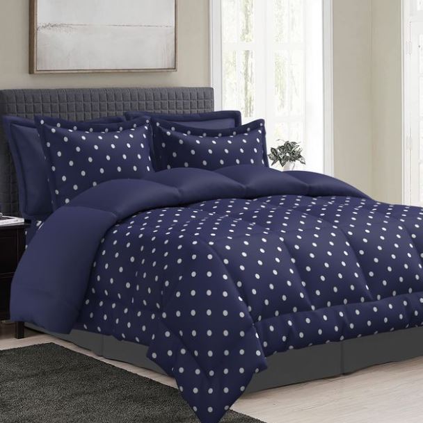 3pc Comforter Set King Polka Dot