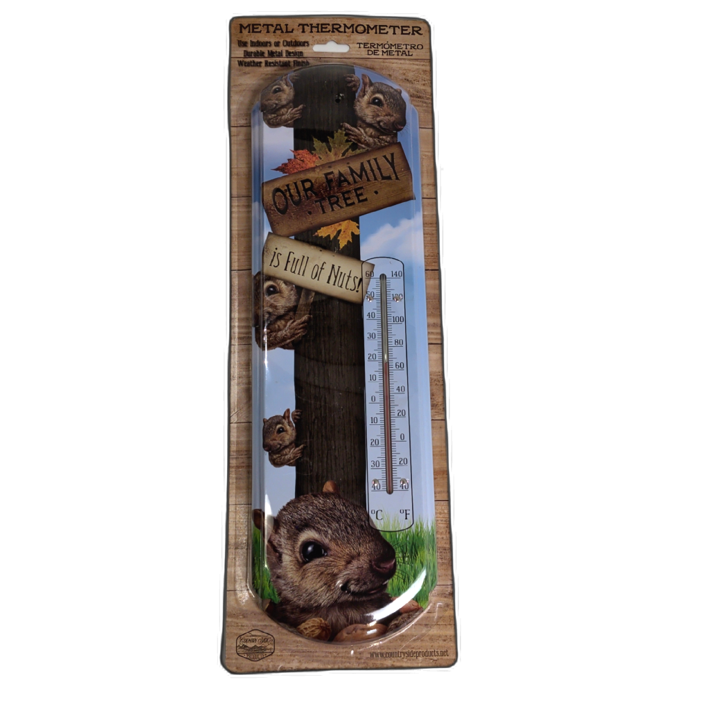 Metal Thermometer Our Family Tree Is Full Of Nuts Indoor/Outdoor