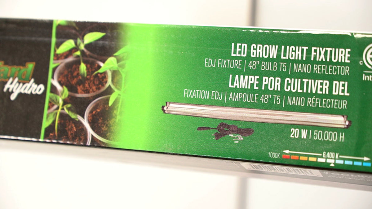 LED EDJ Grow Light Fixture 20W 48" T5 Bulb 6400k ProYard Hydro