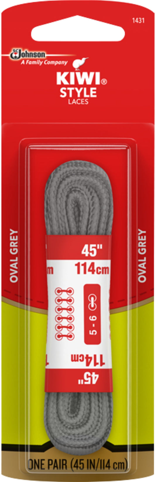 Shoe Lace Oval Grey 45" Kiwi Style - Additional View