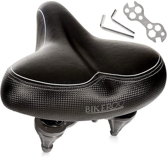 Comfortable Bike Saddle Wide Cushioned Bicycle Seat Bikeroo - Additional View