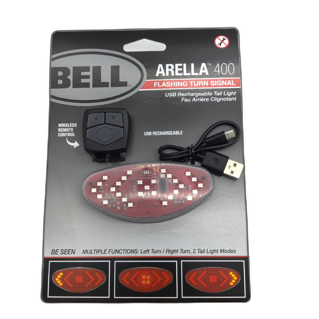 Flashing Turn Signal For Bicycle USB Rechargeable Arella 400 Bell