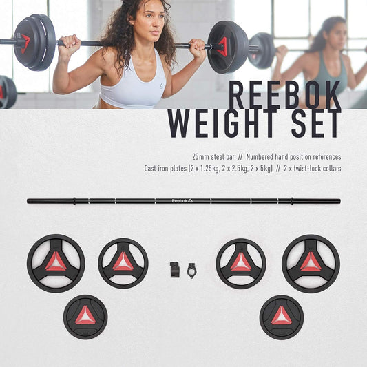 44lb. Weight Set w/56" 25mm Barbell Reebok