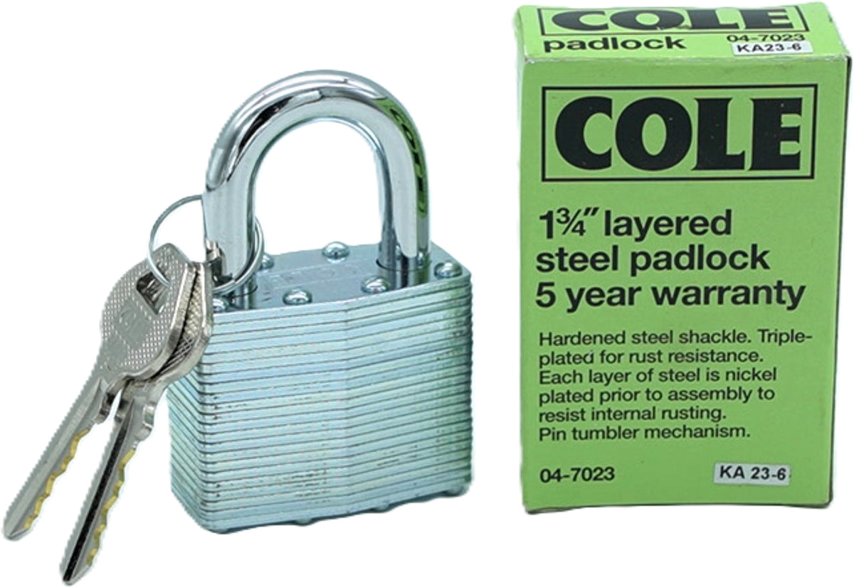 1-3/4" Layered Steel Padlock Keyed Alike Cole
