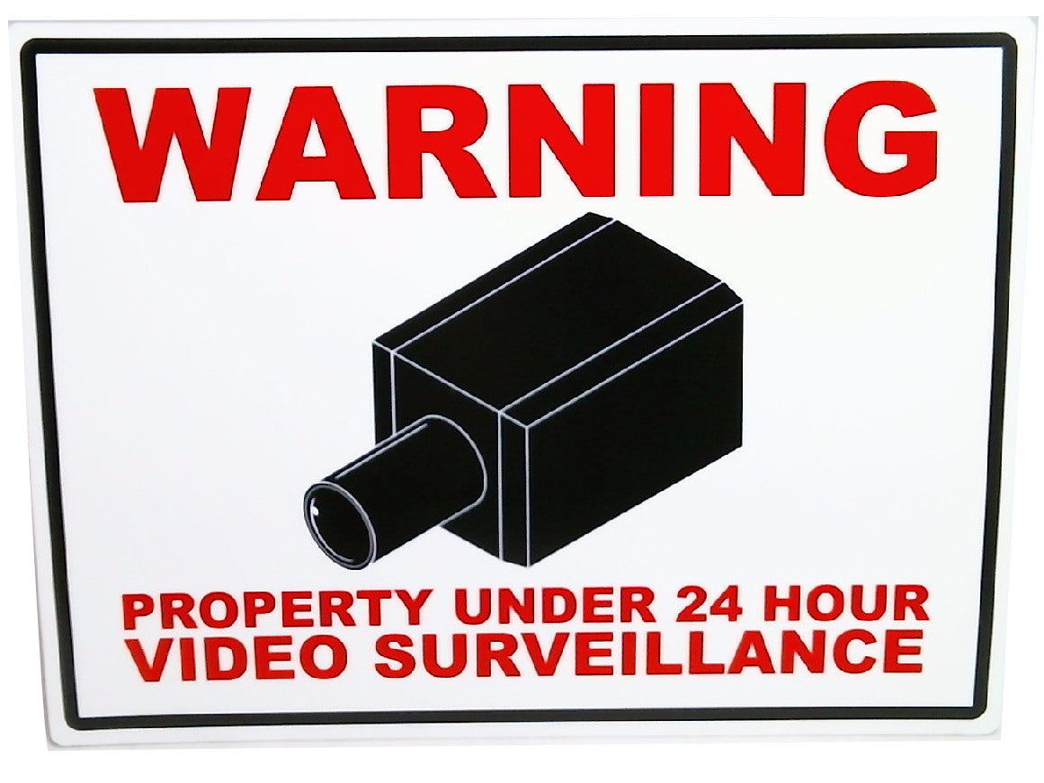Warning Sign Large 11"x15" 24 Hour Video Surveillance