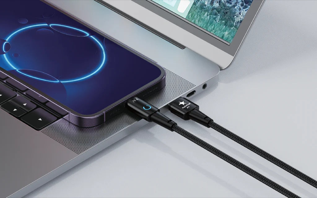 USB C - Lightning 10Ft Black Braided Cable Eaglestar Pro - Additional View