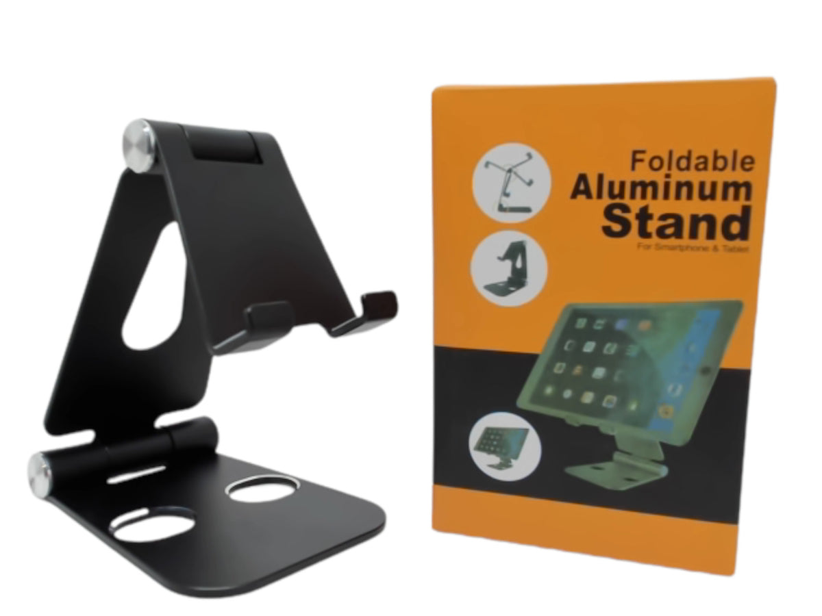 Support en aluminium pour téléphone ou tablette - pliable noir