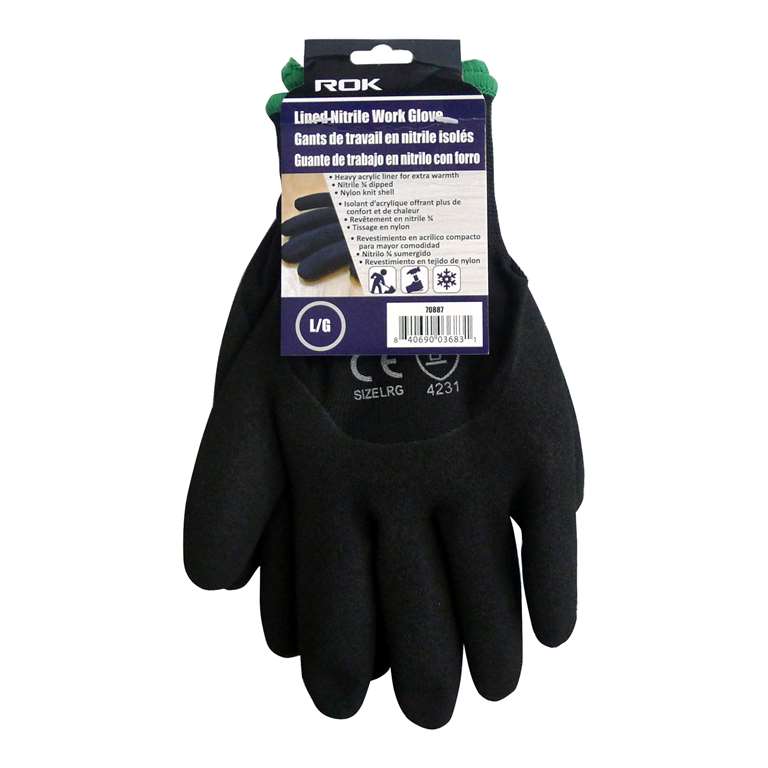 Gloves insulated nitrile LARGE
