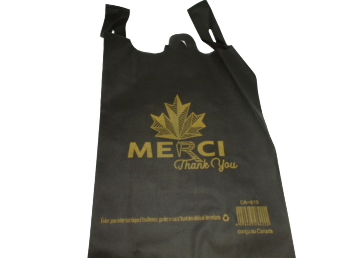 Reusable Shopping Bag Black "Merci Thank You"
