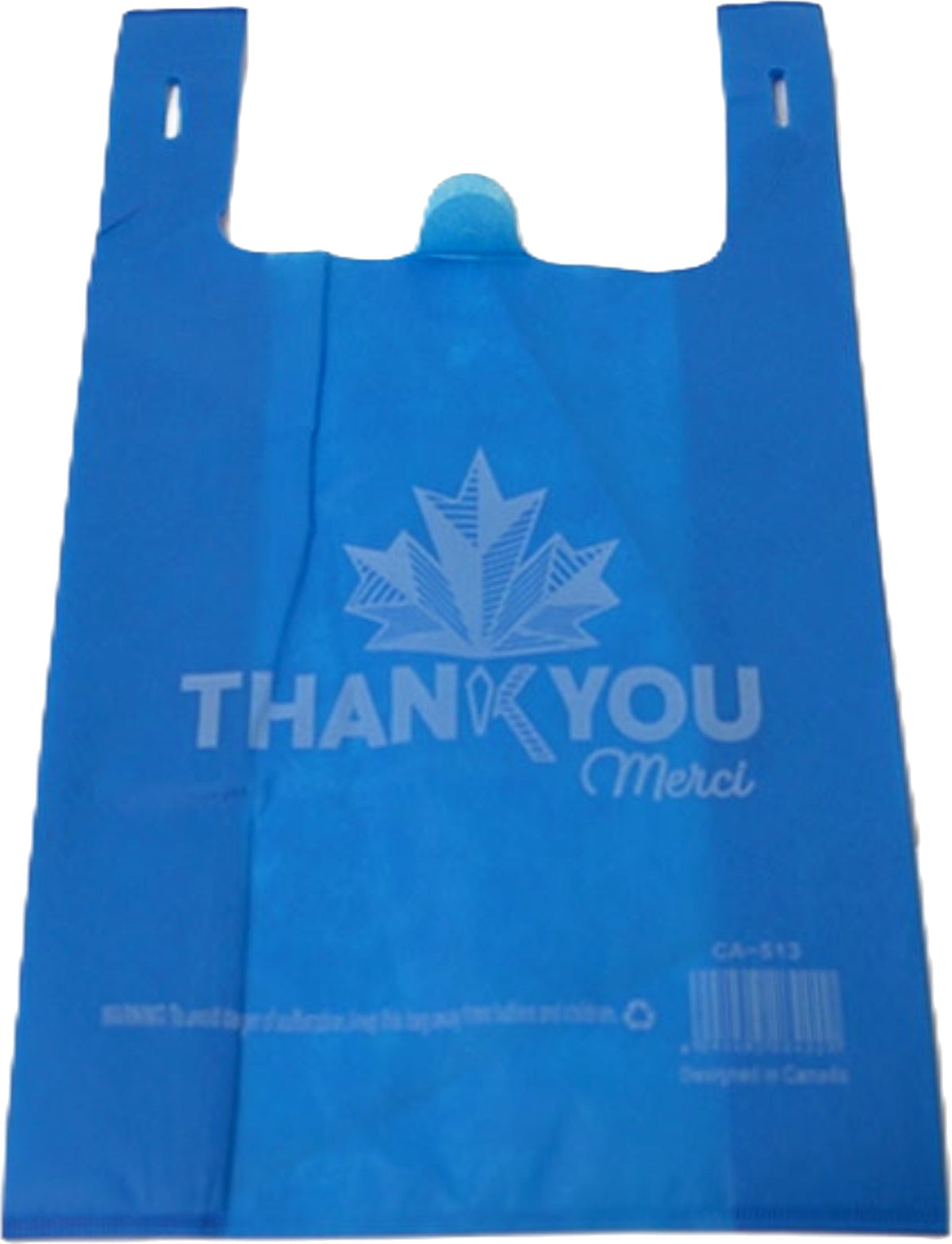 Reusable Shopping Bag Blue "Merci Thank You"