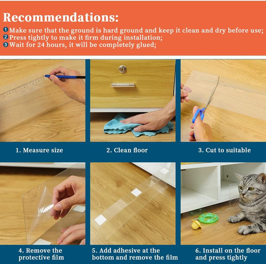 Under Furniture Gap Blocker 8pk. Clear w/Double Sided Tape