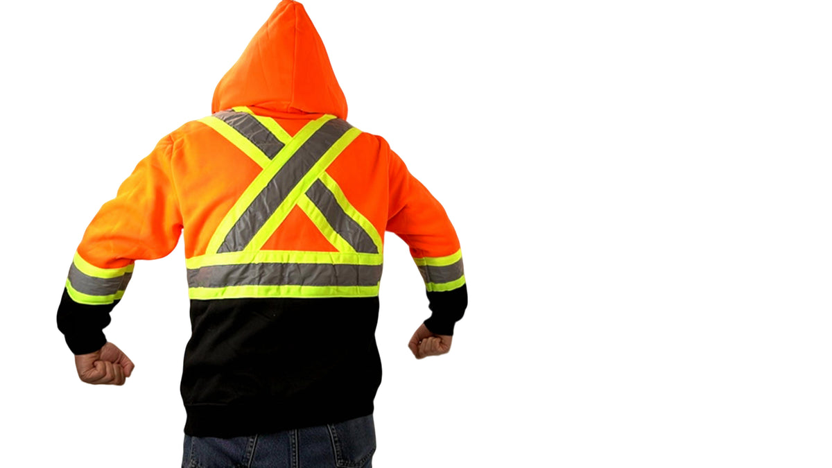 High Visiblility Full Zip Hooded Sweatshirt XL Bedrok - Additional View