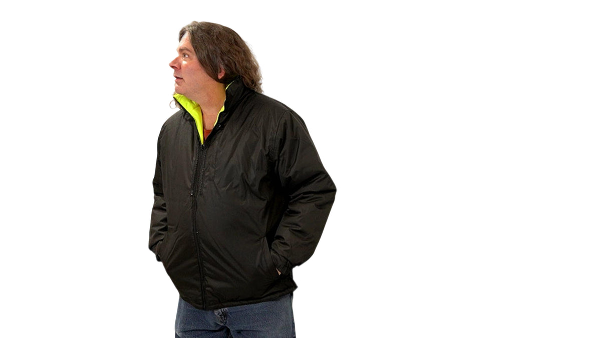 High Viz Jacket Reversible Medium Black & Yellow Bedrok - Additional View