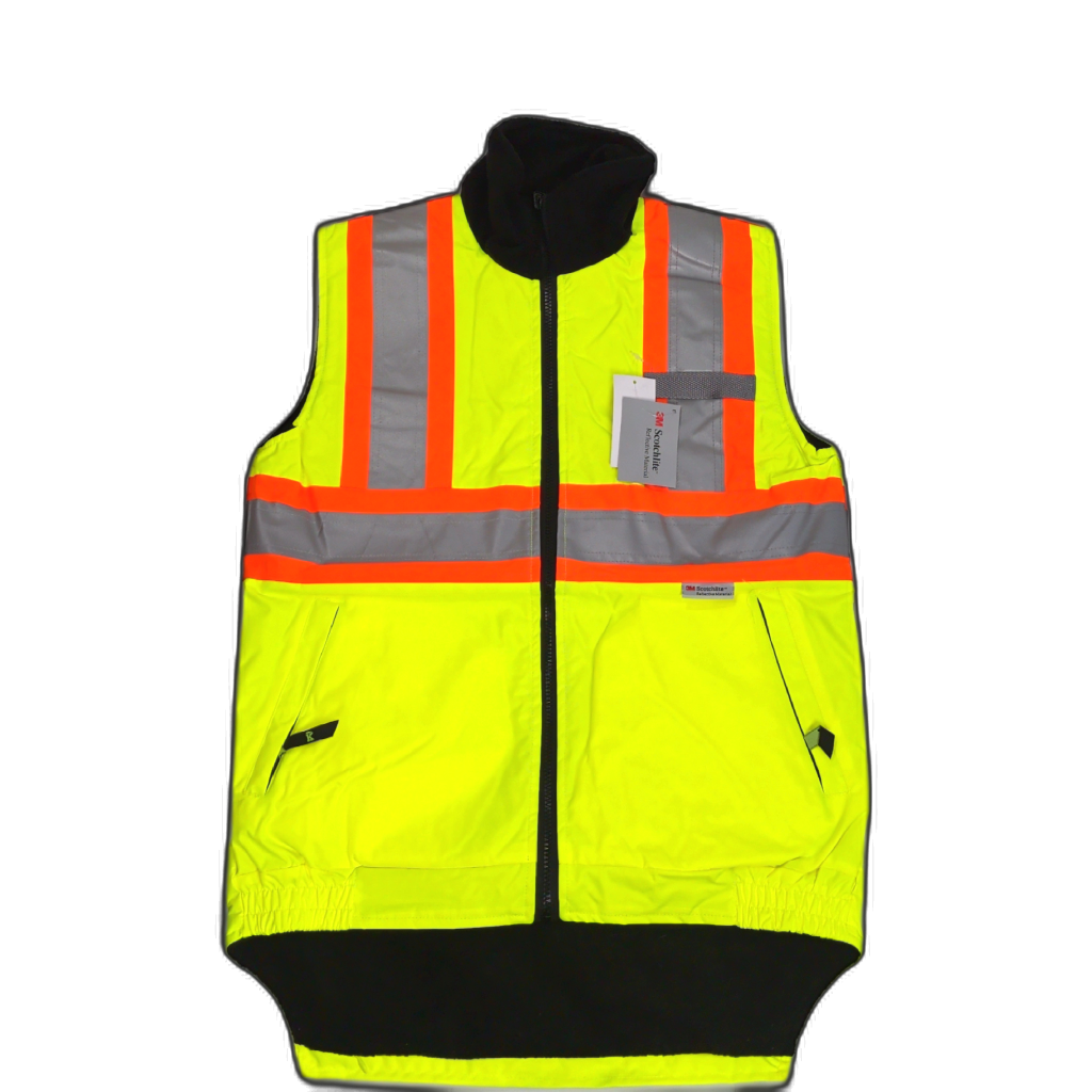 Safety Vest Reversible Yellow & Black Medium Reflective 3m