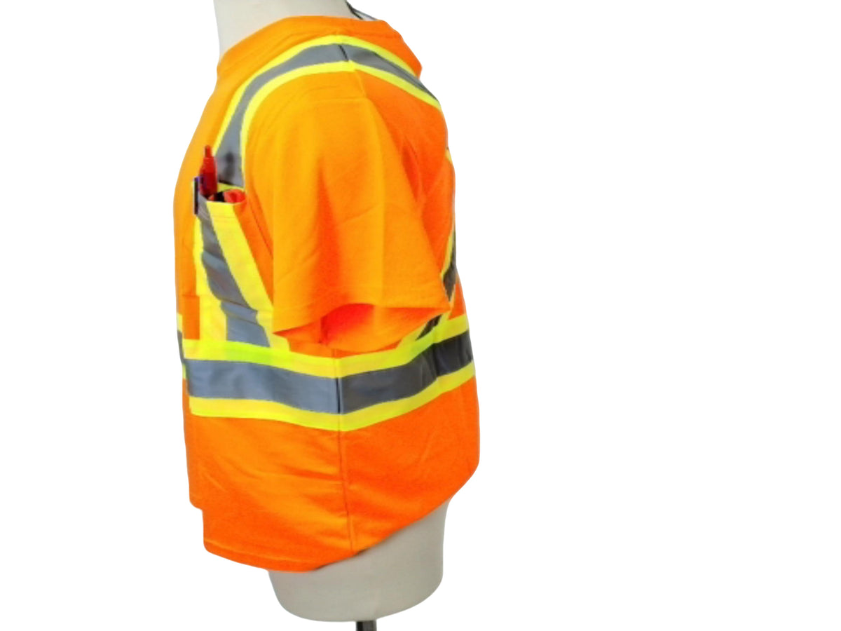 High Viz Safety T-Shirt Orange Medium Bedrok - Additional View