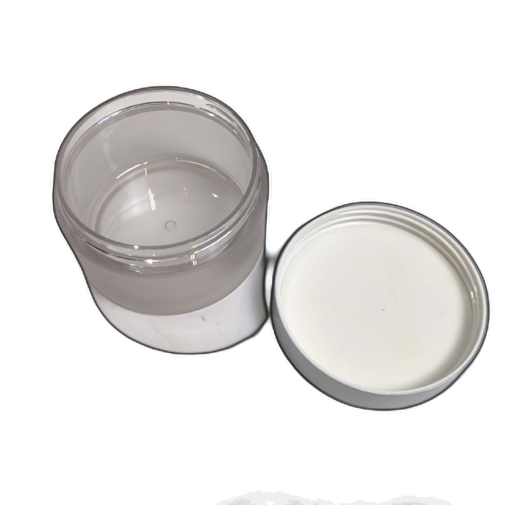Frosted Plastic Jar w/Lid 3.5" x 2"