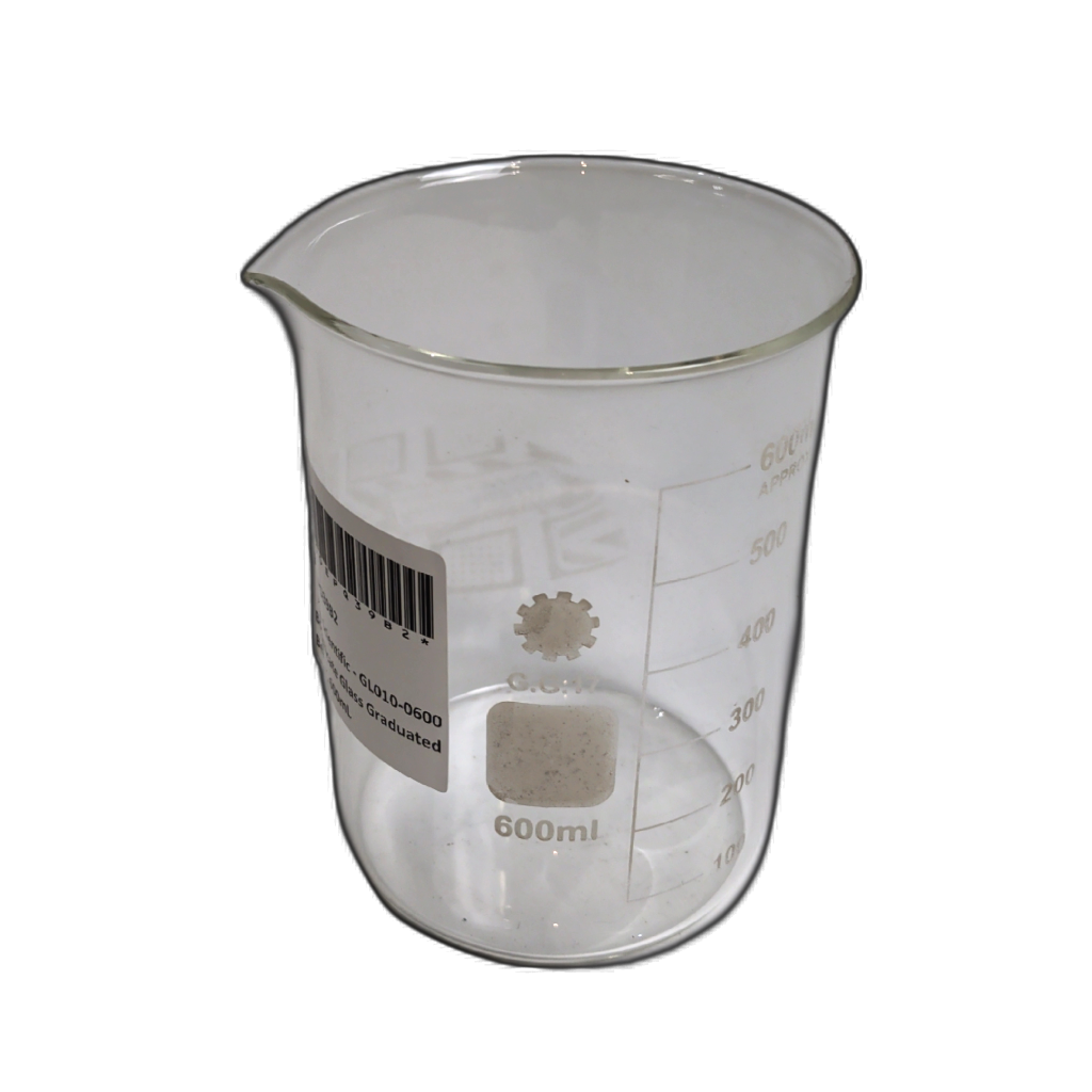 Graduated Beaker 600mL Borosilicate Glass