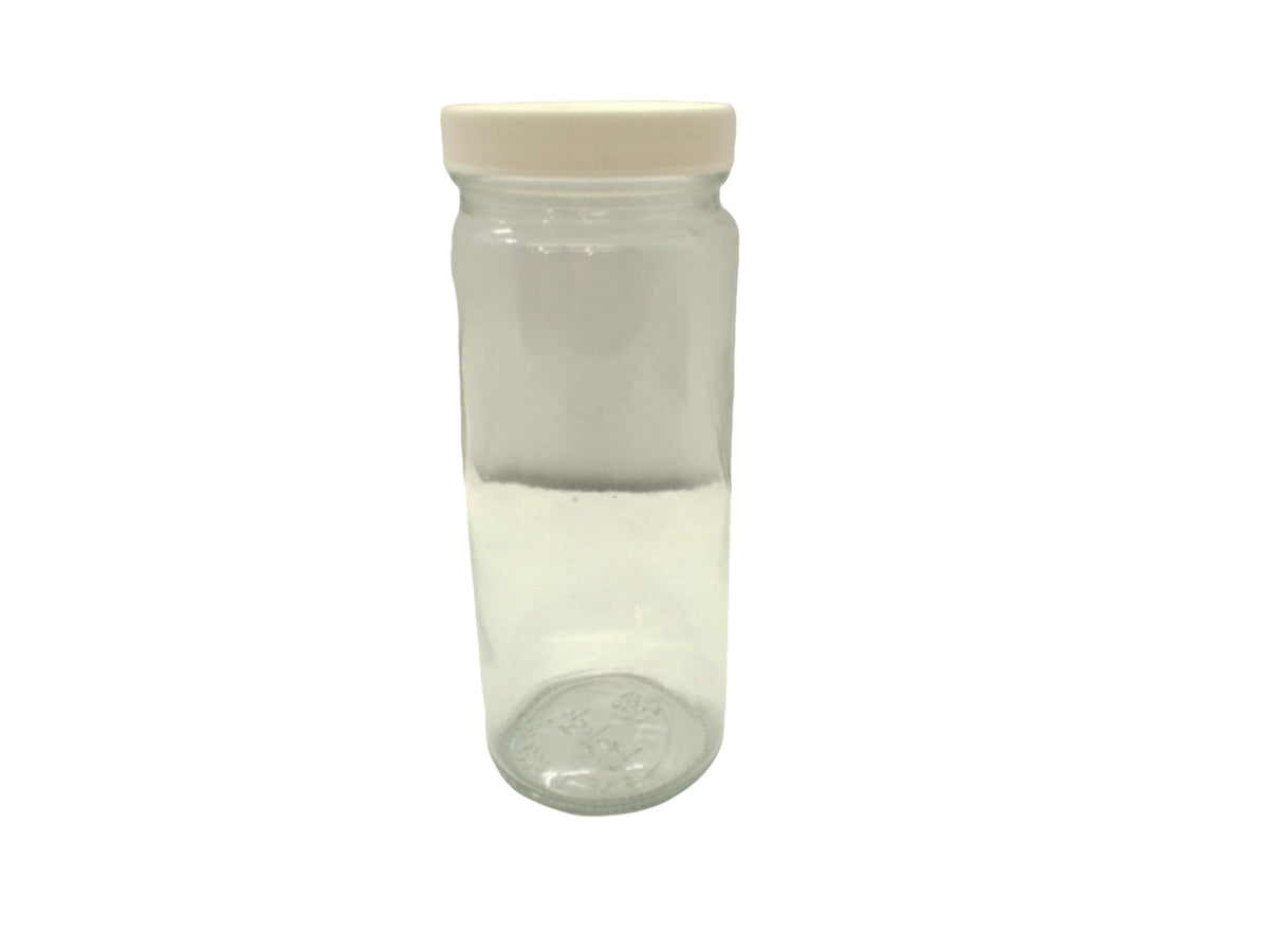 Grande bouteille en verre 47 cl avec couvercle blanc Paksh