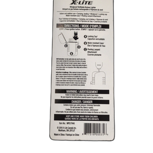 Windproof Refillable Butane Lighter X-lite
