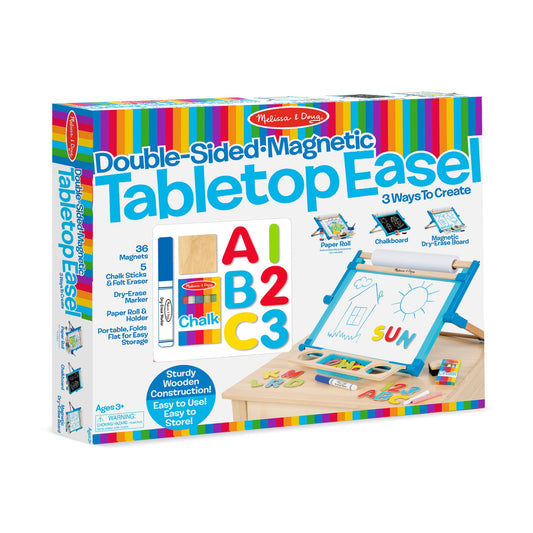 Wooden Double Sided Tabletop Easel w/Chalk, Magnets, Marker & Paper Roll Melissa & Doug - Additional View