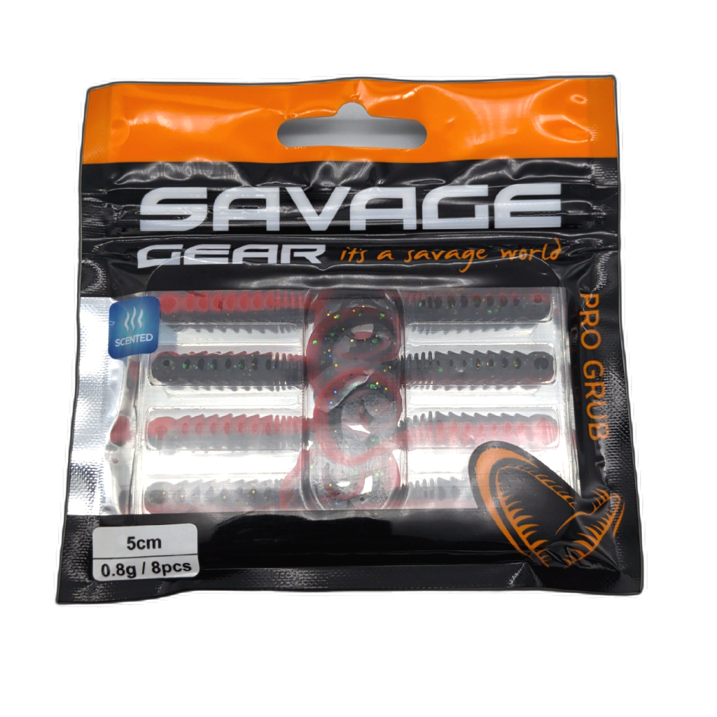 Pro Grub 8pc. 5cm 0.8g. Red & Black Savage Gear