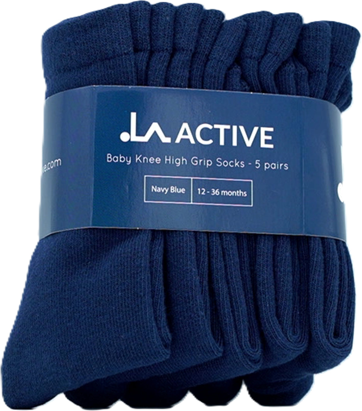 Baby Knee High Grip Socks 5pk. Navy Blue 12-36 Months La Active