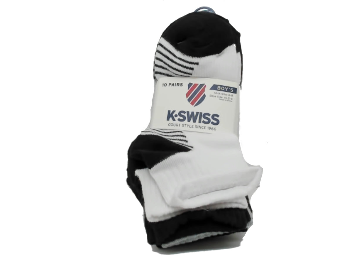 Socks Boy's 10pk. Size 6-8 K-Swiss Assorted