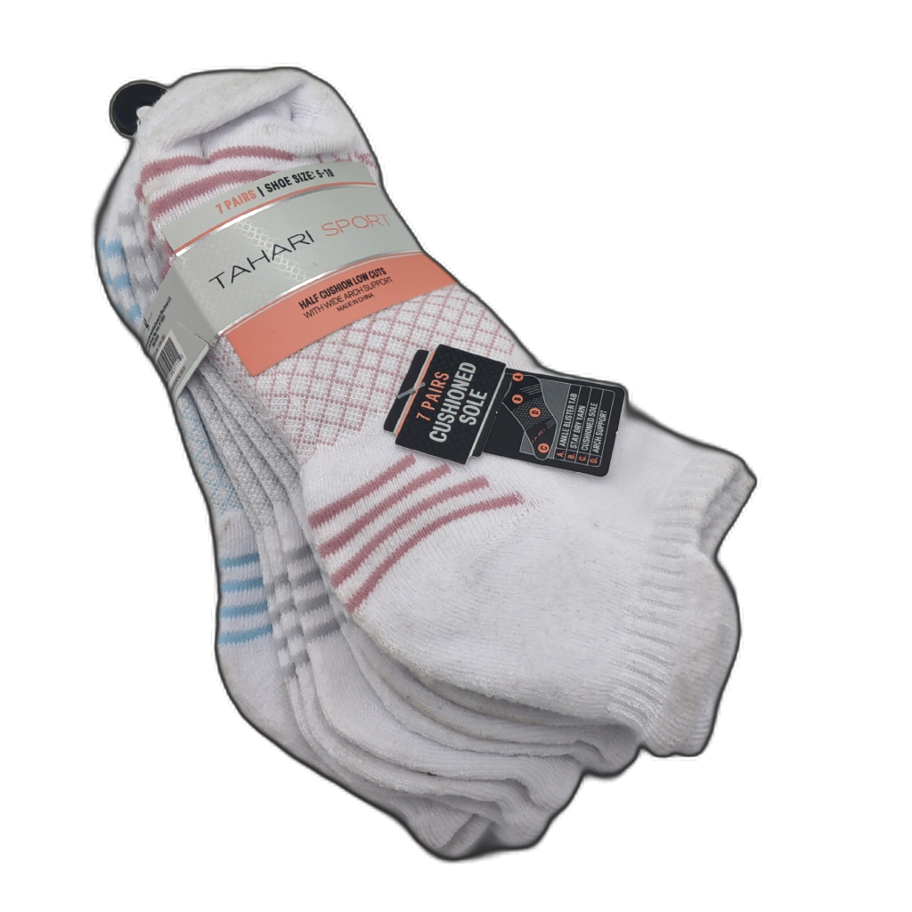 Ladies Socks 7pk. Half Cushion Size 5-10 Tahari Sport
