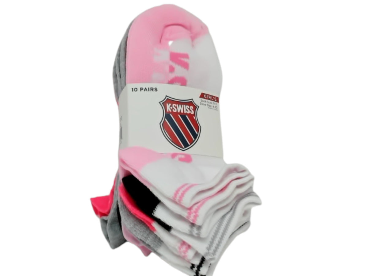 Chaussettes Fille Lot de 10. Taille 9-11 K-Swiss Assorties