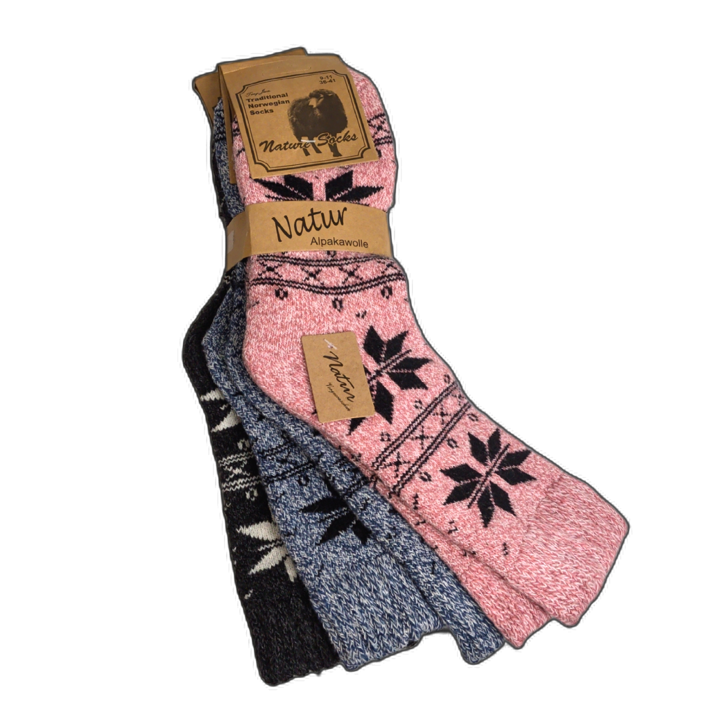 Traditional Norwegian Socks 3pk. Size 9-11 Ass't Colours
