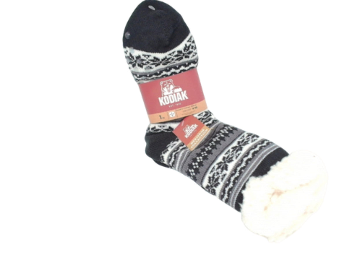 Women's Home Socks Black & White Super Soft Size 4-10 Kodiak