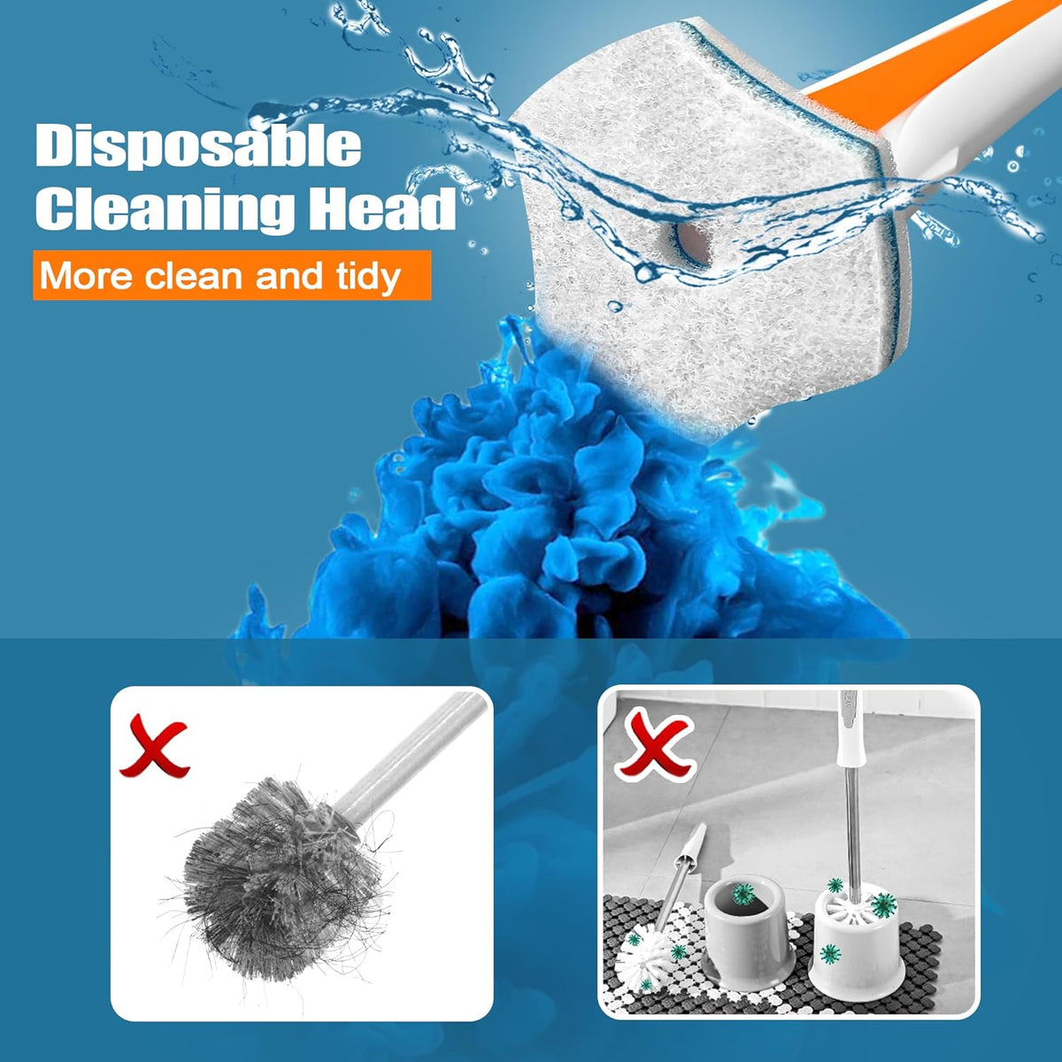 Disposable Toilet Brush w/40 Refills & Storage Caddy Jehonn - Additional View