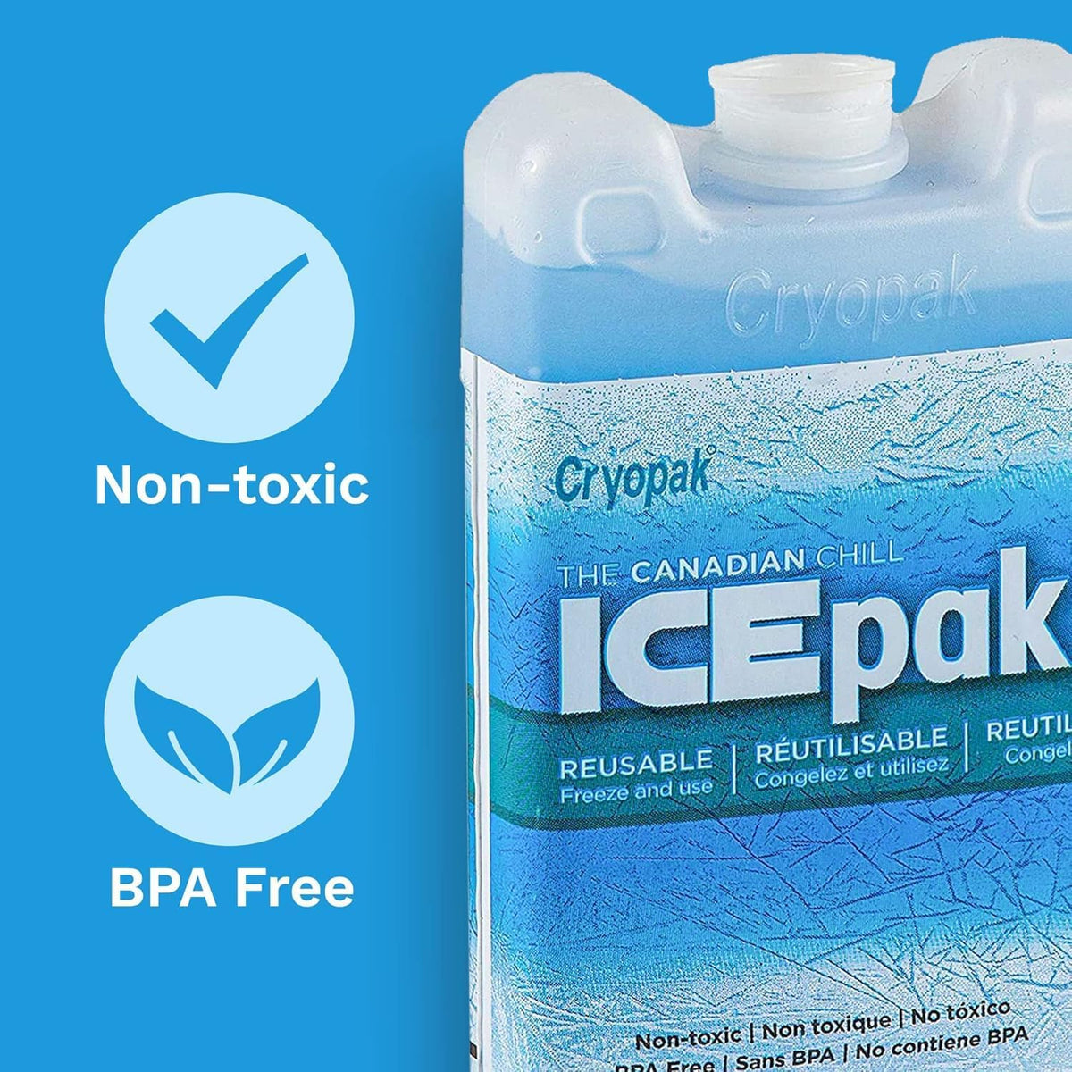 Ice Pak Extra Large 8" x 10.5" x 2" Reusable Cryopak - Additional View