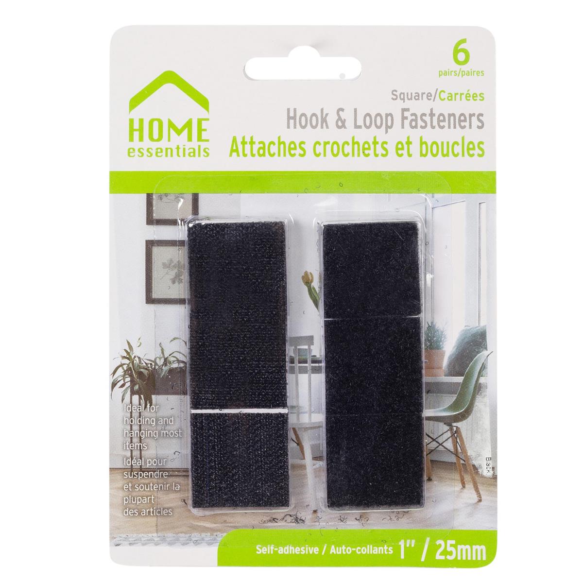 Hook and Loop Fasteners 6 pairs 1" Home Essentials