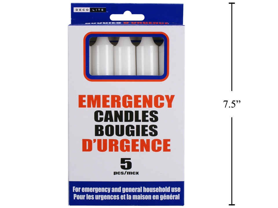 Emergency Candle Set colour box 6.5 inch 5 pc