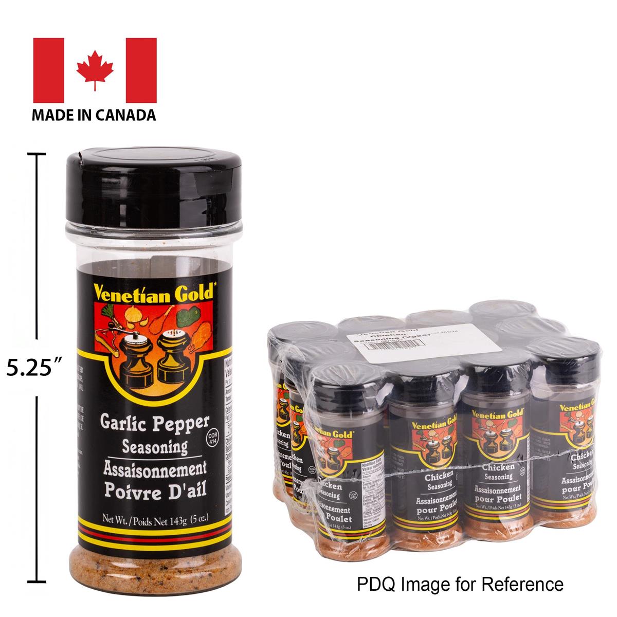 Garlic Pepper Salt 143g. V. Gold - each sold individually