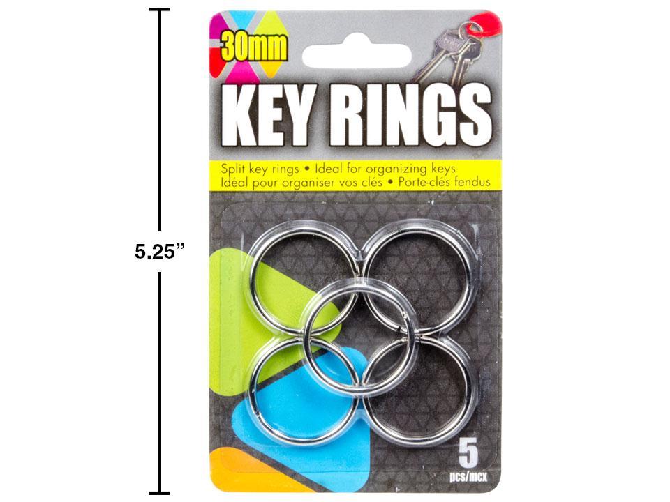 Porte-clés en métal 5 pièces 30 mm