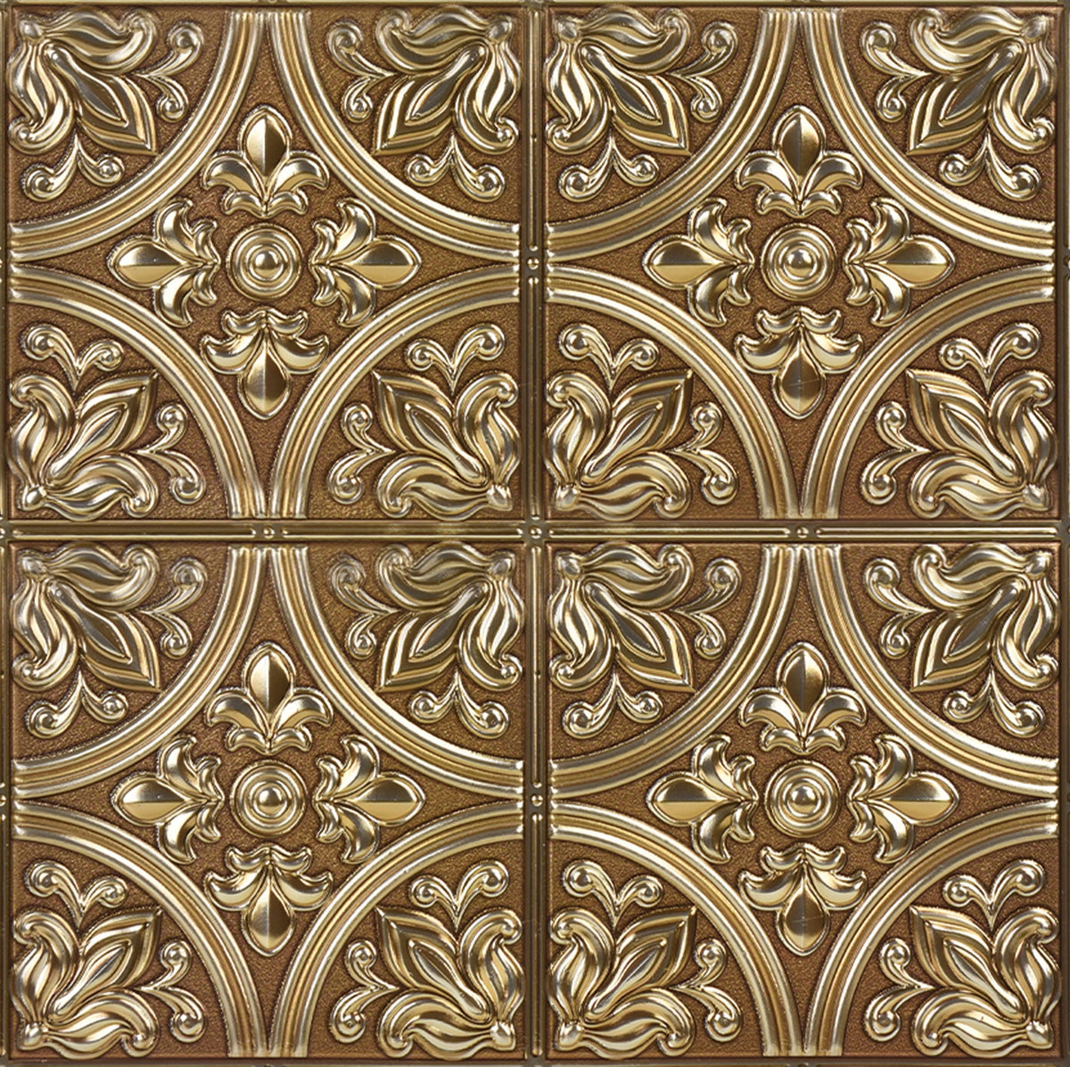 Peel & Stick Tin Tiles Chelsea Bronze 10" x 10" 4pk. - Additional View
